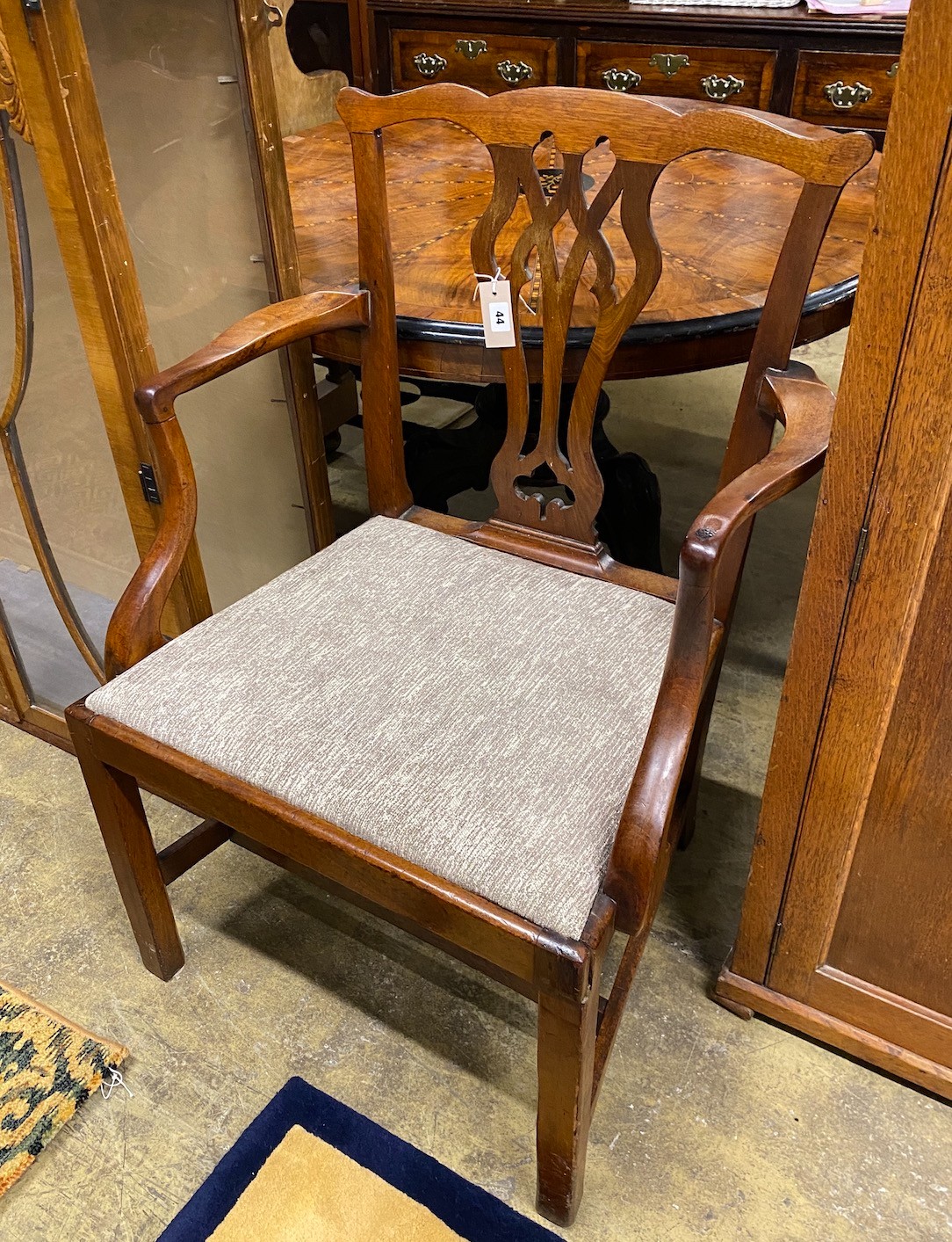 A George III mahogany elbow chair